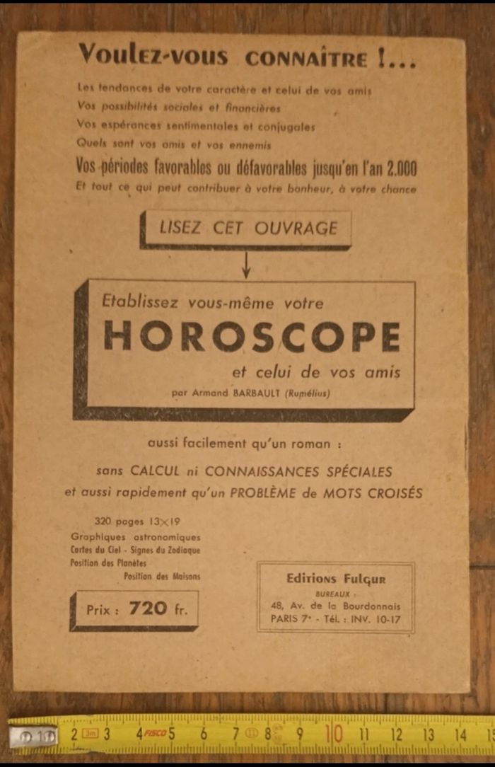 Rare fascicule d'astrologie de 1952 d'Armand Barbault vintage - photo numéro 2