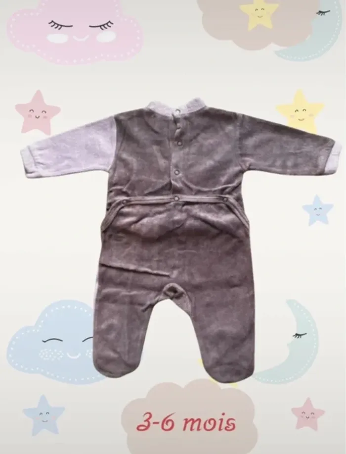 Pyjama en velours 3 mois - photo numéro 2