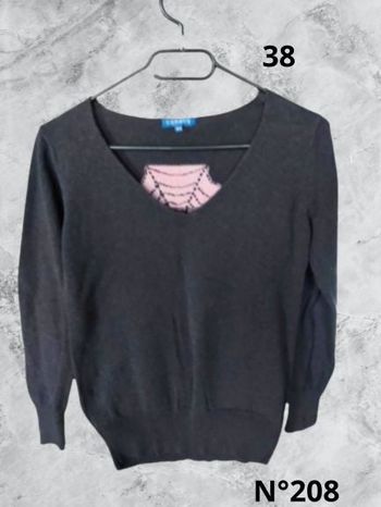 N°208 Pull gris foncé T38. Cojeans.