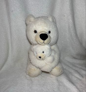 🐻 Peluche maman ours et son bébé – Douceur infinie