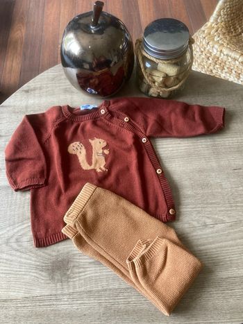 Ensemble bébé garçon 6 mois marron - et petit pull couleur brique