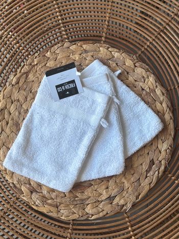 Gants de toilette Blanc