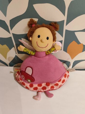 Doudou réversible Liz la coccinelle fée rose Lilliputiens