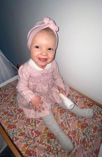 Superbe robe à smock creatrice 6 mois fille chat fleurs liberty