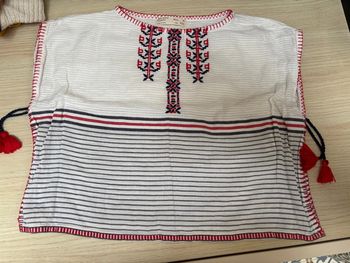 Blouse tunique brodée blanche Zara taille 5 ans