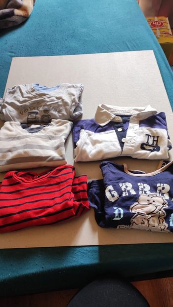 lot 5 t-shirt manches longues 6 mois