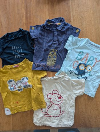 Lot de 5 tee-shirt manches courtes garçon 12 mois