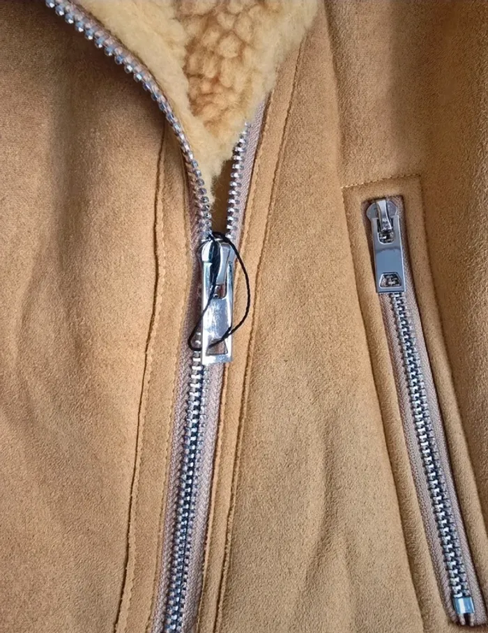 Veste manteau perfecto fourure sherpa taille M - photo numéro 3