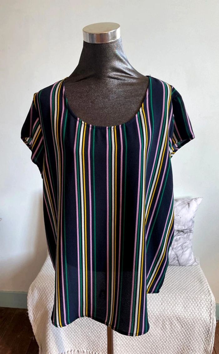 Belle blouse rayée.