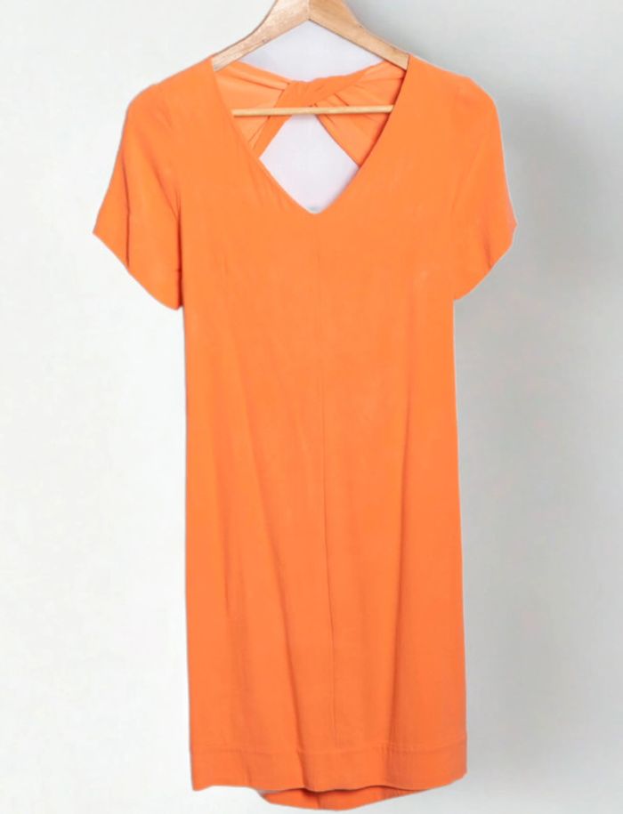 Robe orange Sandro Paris – dos ouvert, taille 36 - photo numéro 2