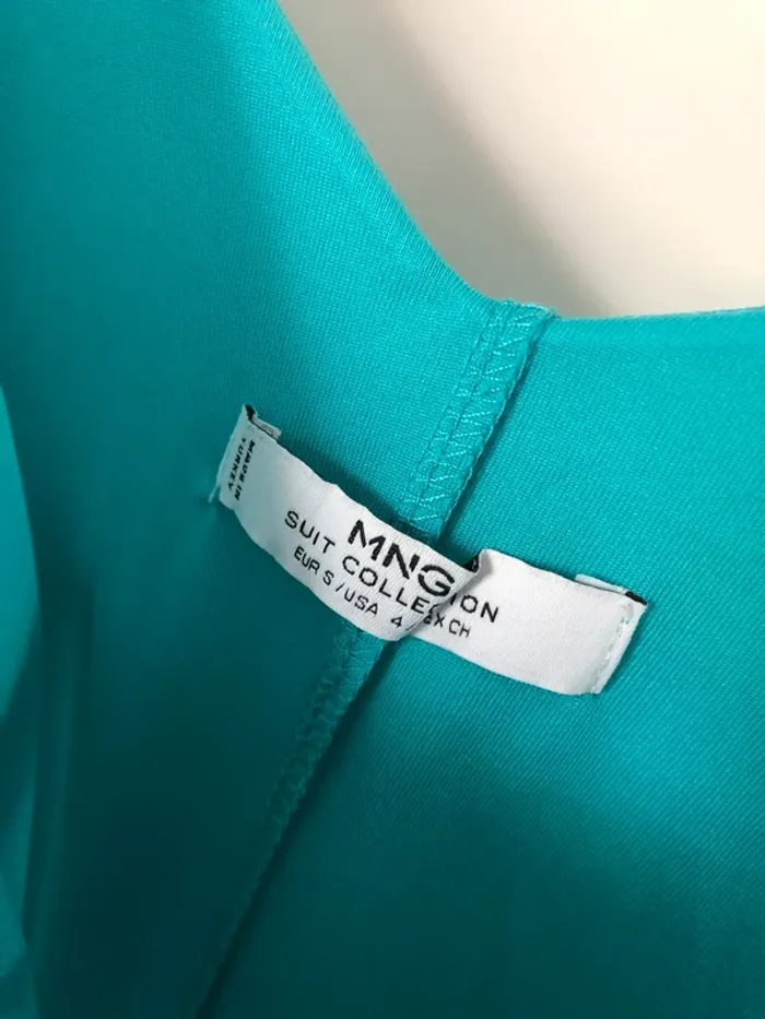 Robe longueur midi vert d'eau Mango taille S - photo numéro 3