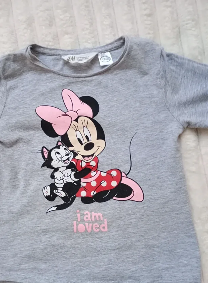 T-shirt gris Minnie 98 cm