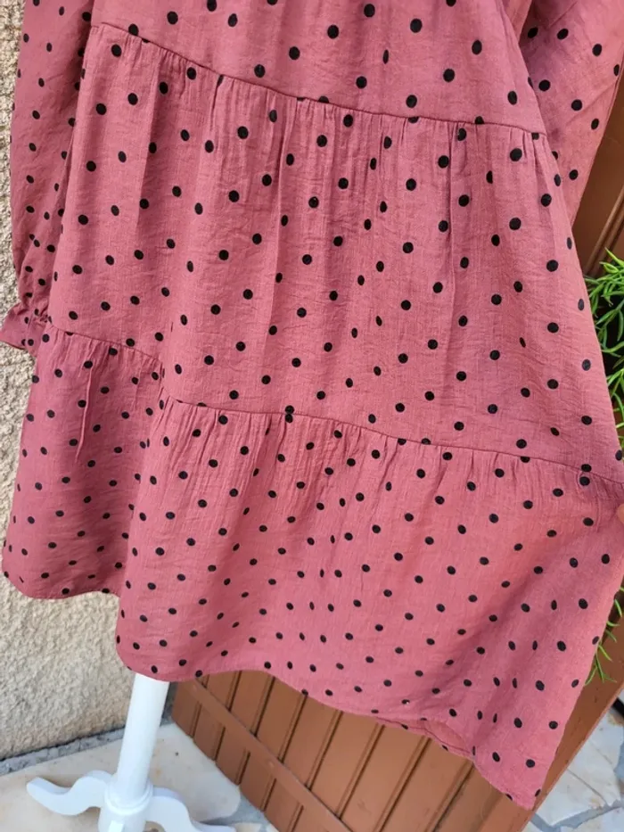 Robe volant à pois rose noir primark taille 46 - photo numéro 5
