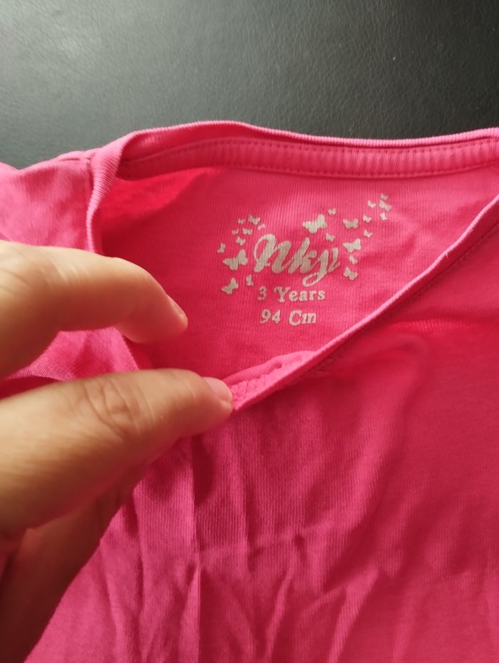 * T-shirt rose manches longues T3A nky - photo numéro 2