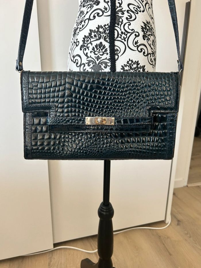 Joli sac à main effet croco vintage - photo numéro 2
