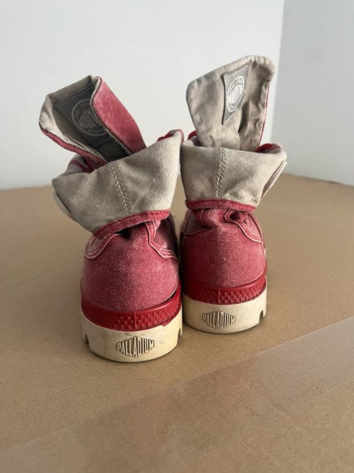 Baskets Montantes Rouge Palladium Taille 38 - photo numéro 4