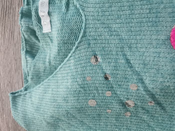 Pull fleur turquoise - photo numéro 3