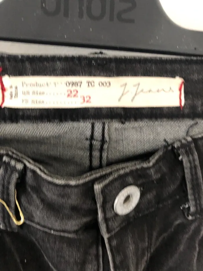 Jeans skinny noir usé taille 32 - photo numéro 7