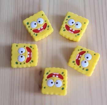 5 Perles silicone Bob l'éponge