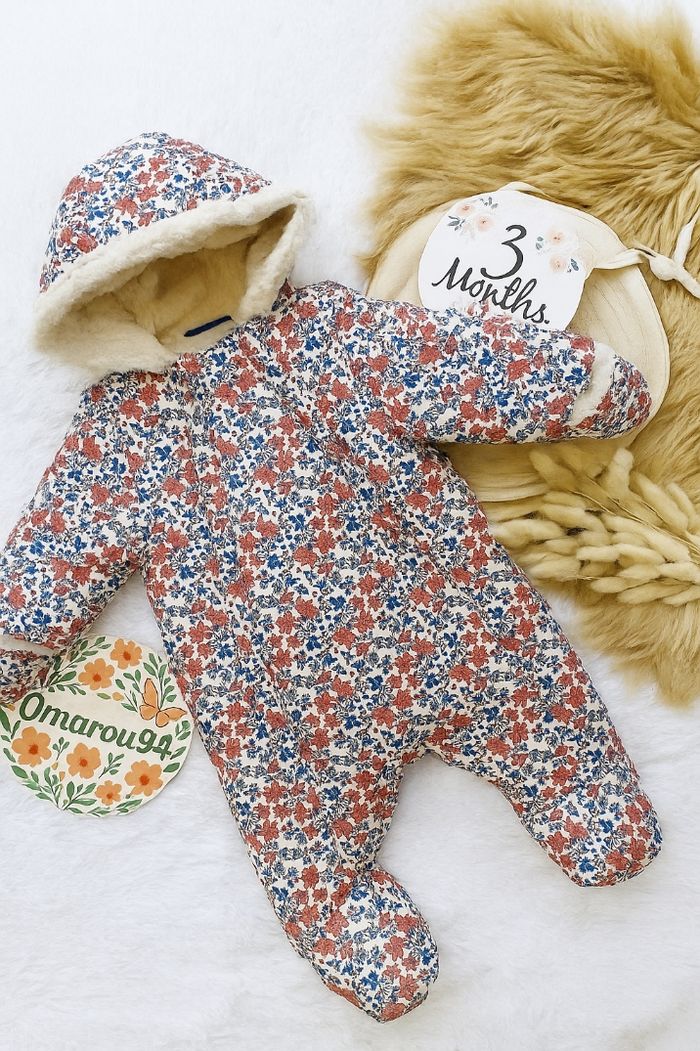 Combi-pilote fleurie sergent major fille 3 mois 🎀