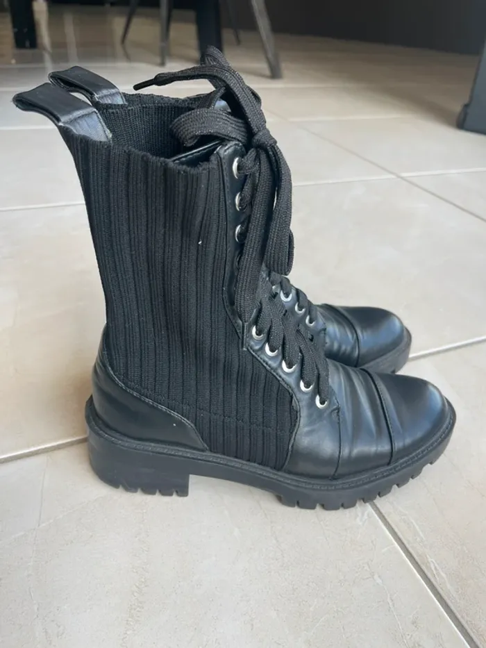 Bottines Zara à lacets noir 36 - photo numéro 2