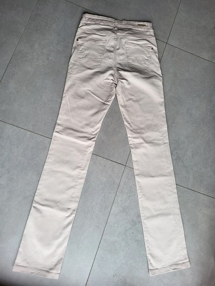 Pantalon coupe droite beige/crème Camaïeu - photo numéro 2