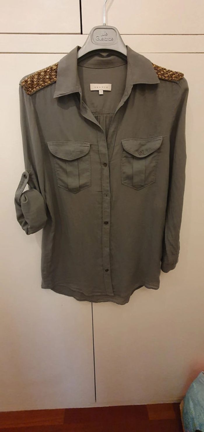 Sandro Chemise vert kaki