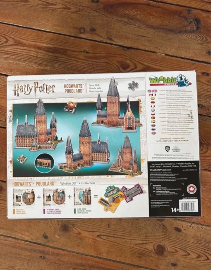 Neuf scellé Puzzle 3D Harry Potter Wizarding World château grande salle Poudlard hogwarts 850 pièces - photo numéro 2