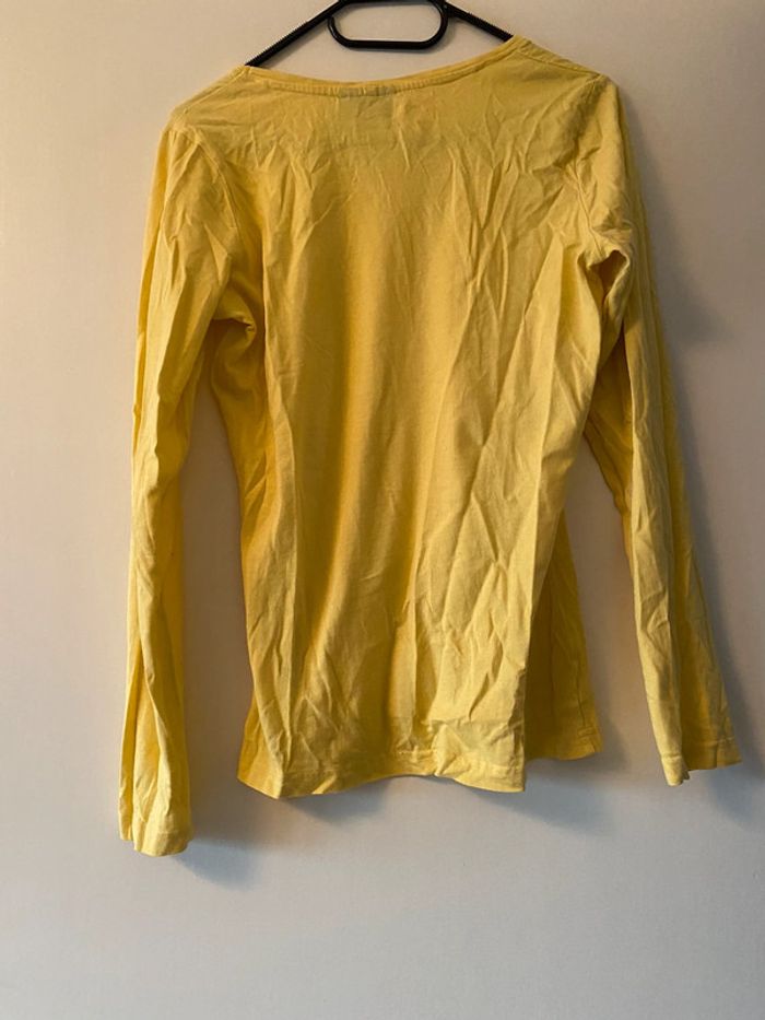 Pull fin / t-shirt manches longues jaune banane Janina Taille FR 38 - photo numéro 2