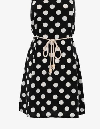 Jolie robe trapèze à pois noir 38