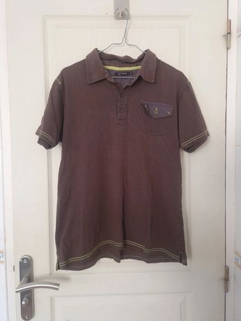 Polo marron homme brice taille M/38 100% coton