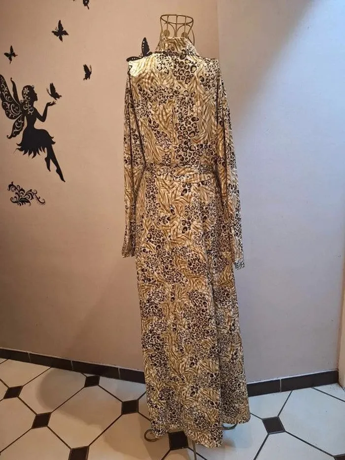 Robe chemise longue & imprimé léopard - photo numéro 3