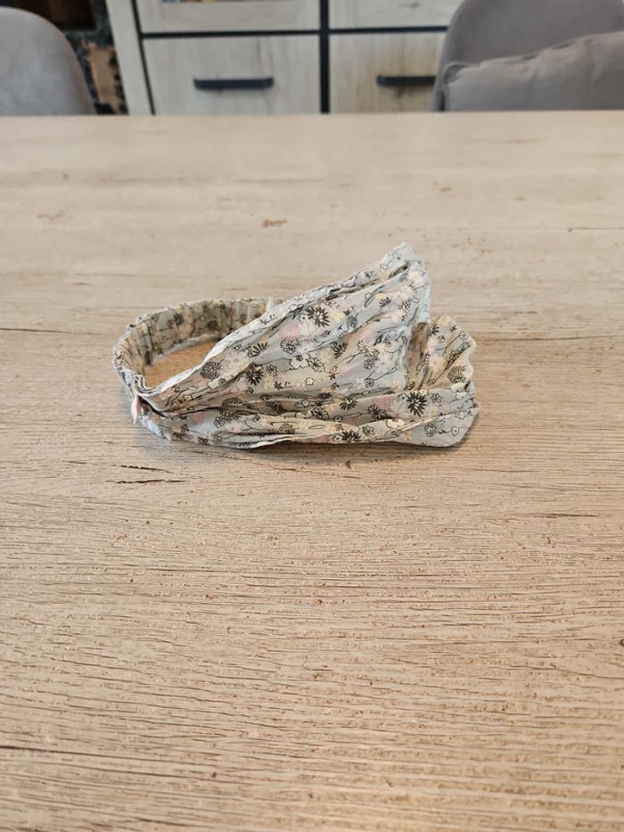 Bandeau large fille, élastqiue, gris/rose/beige, Noukie s, 2/4 ans - photo numéro 6