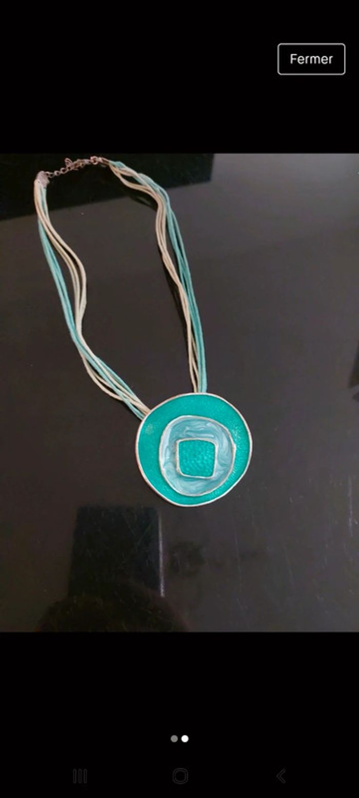 Collier rond turquoise - photo numéro 2