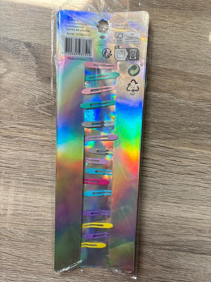 Lot de 15 barettes pinces à cheveux colorés enfant - photo numéro 2