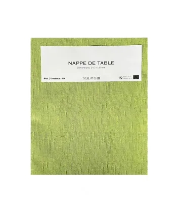 Nappe de table verte 140 x 160 cm – PVC avec dessous PP Neuf