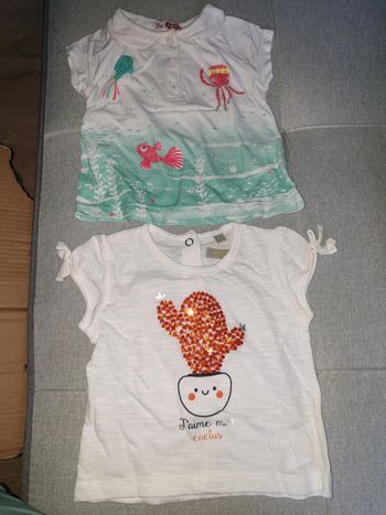 2 t-shirt manche courte 3mois