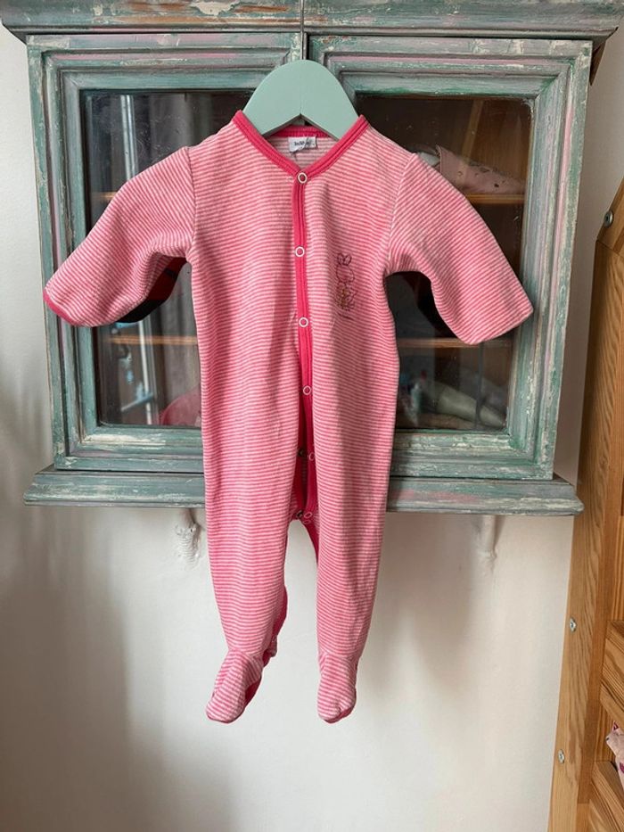 Pyjama marinière en velours taille 3 mois