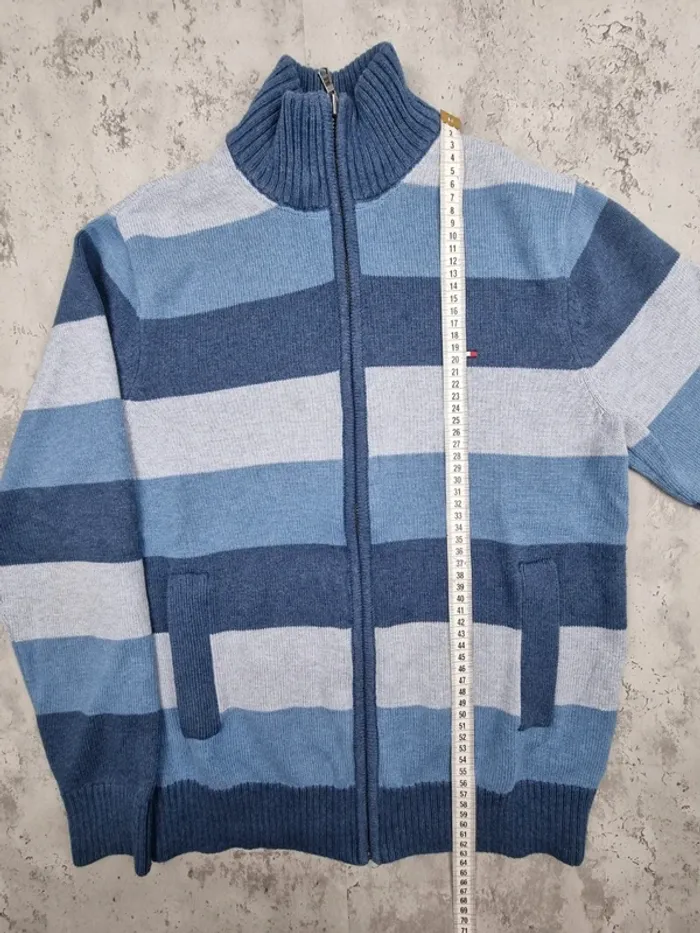 Gilet zippé rayé Tommy Hilfiger bleu, S Hommes (mesures en photos) - photo numéro 9