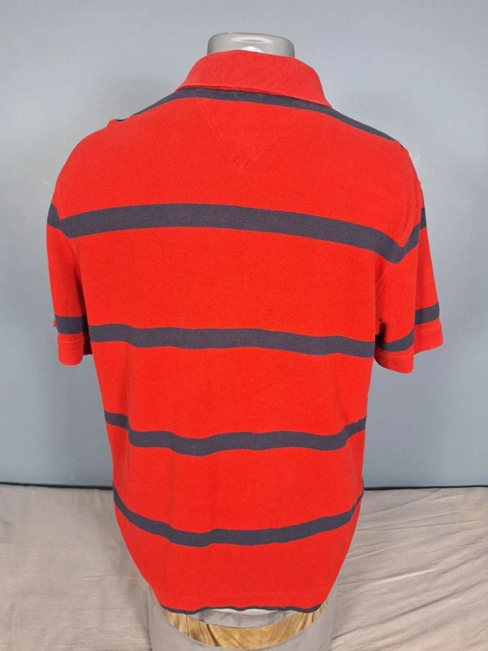 Polo tommy hilfiger noir et rouge vintage - taille L - 100% coton - brodé (546) - photo numéro 5