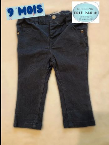 Pantalon bleu marine slim 9 mois