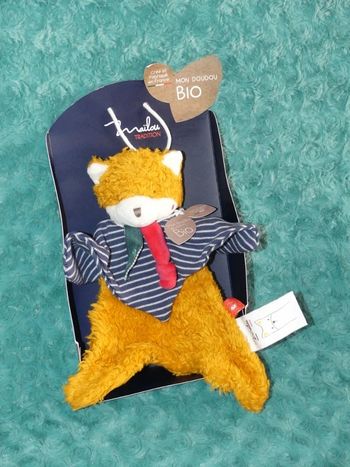 Doudou plat renard coton bio Mailou 🦊 Neuf