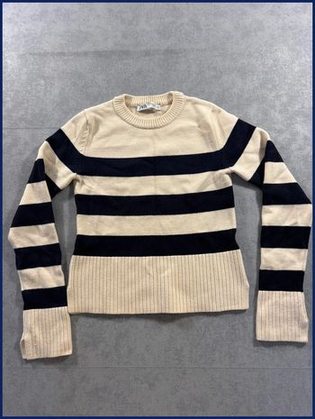 Pull Marinière crème et noir Zara Taille Xs