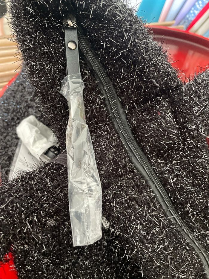 Sac à mains noir à paillettes 634 - photo numéro 5