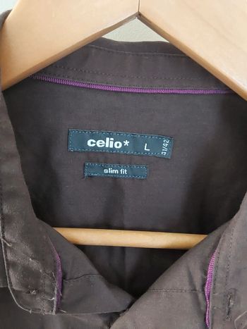 Chemise en coton marron Célio T L