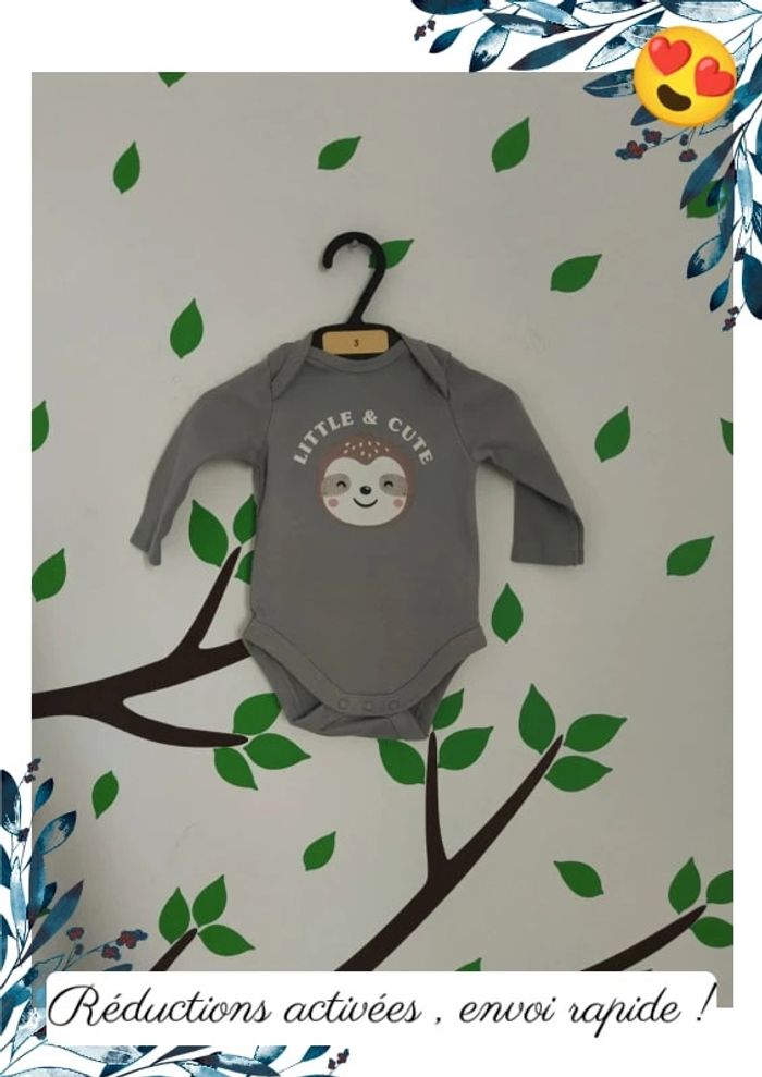 Body paresseux C&A 0/1mois 56cm