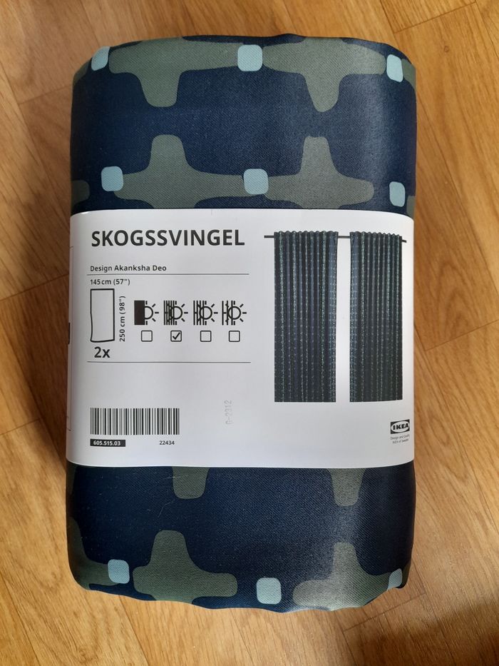 Paire de rideaux occultants satinés neufs Ikea
