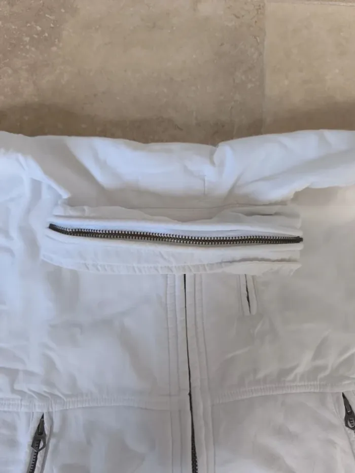 Veste/Jacket zippé bi matière Ralph Lauren L homme blanche excellent état - photo numéro 12