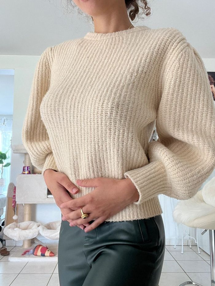 Pull iris blanc beige - photo numéro 3