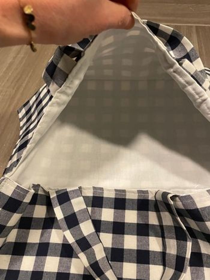 Sac à tarte vichy bleu marine - photo numéro 3